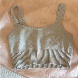 MINKPINK Cream Ribbed Crop Top